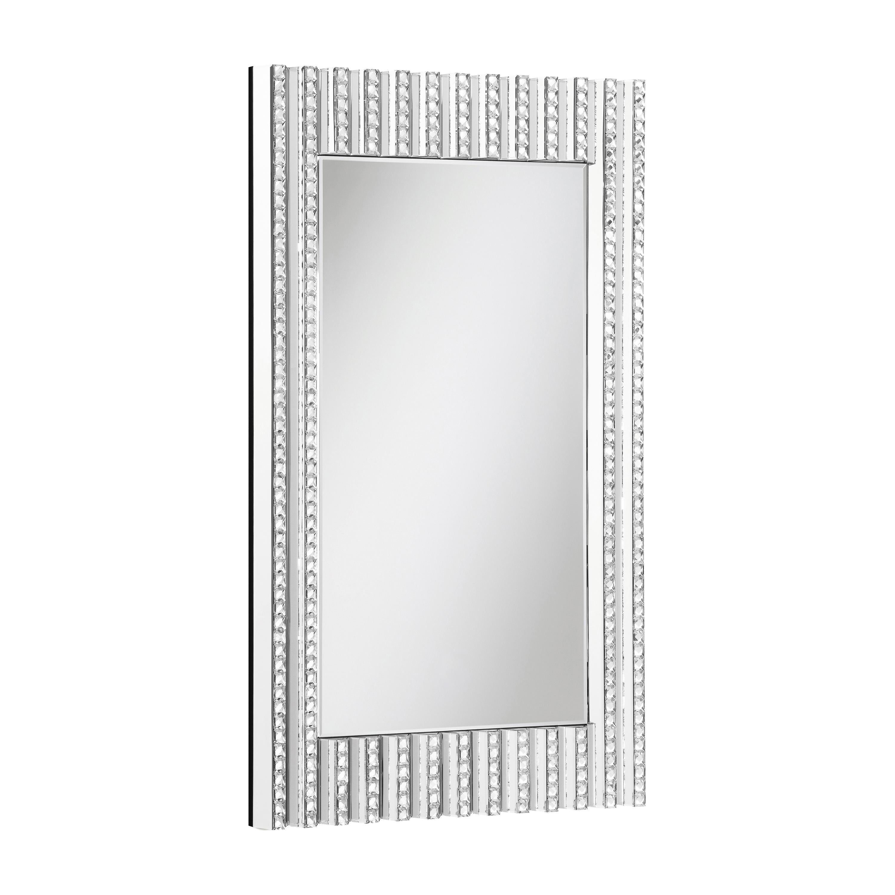 Coaster Furniture Aideen 961614 32 x 47 Inch Acrylic Crystal Wall Mirror - Silver IMAGE 1